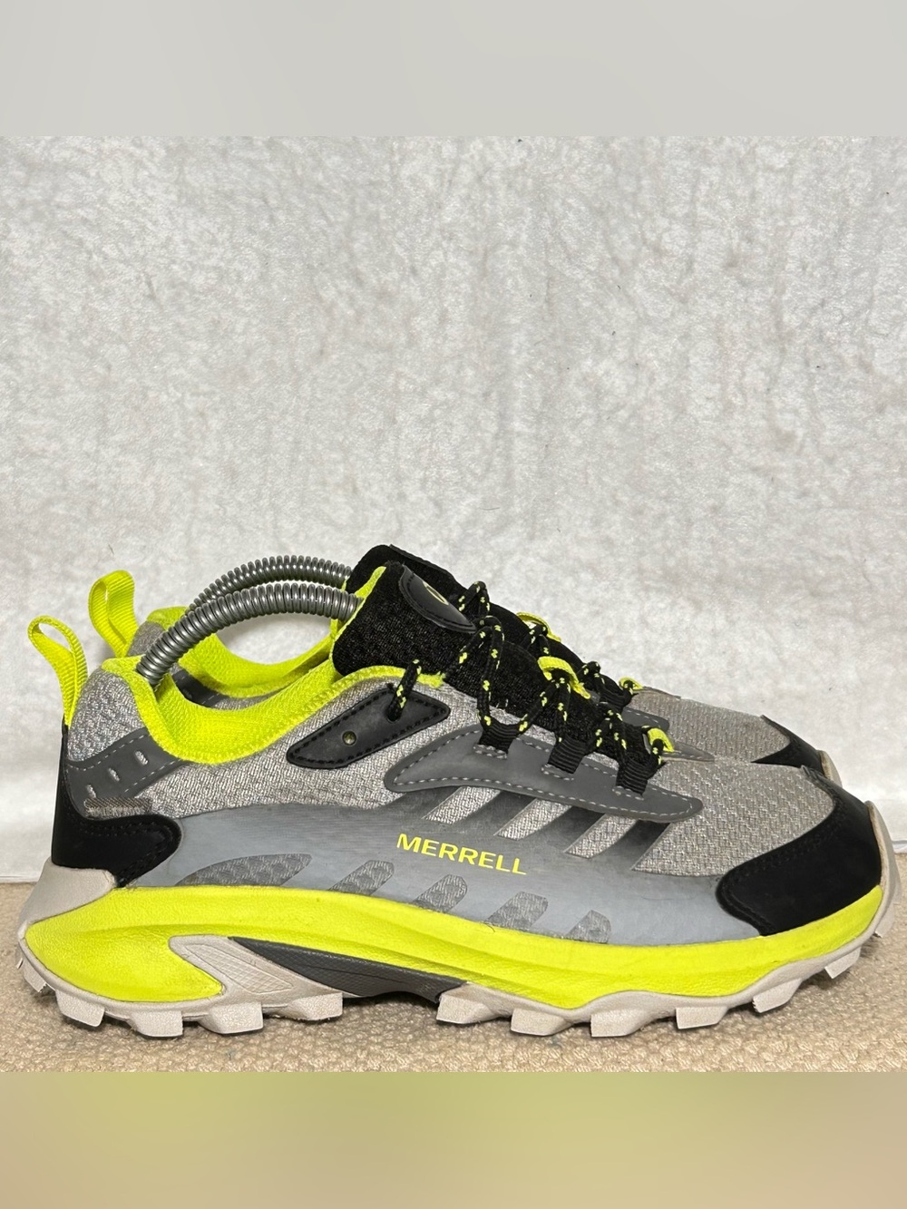 Merrell Youth/Kids Gry/Lime Moab Speed 2 Waterproof Hiking Sneaker Shoes SZ US 4